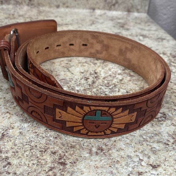 Chambers Phoenix 40 hand painted vintage tooled leather belt main image 7